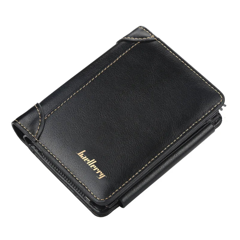 New PU Leather Men Wallets High Quality Zipper Short Desigh Card Holder Male Purse Vintage Coin Holder Men Wallets - Smarsty