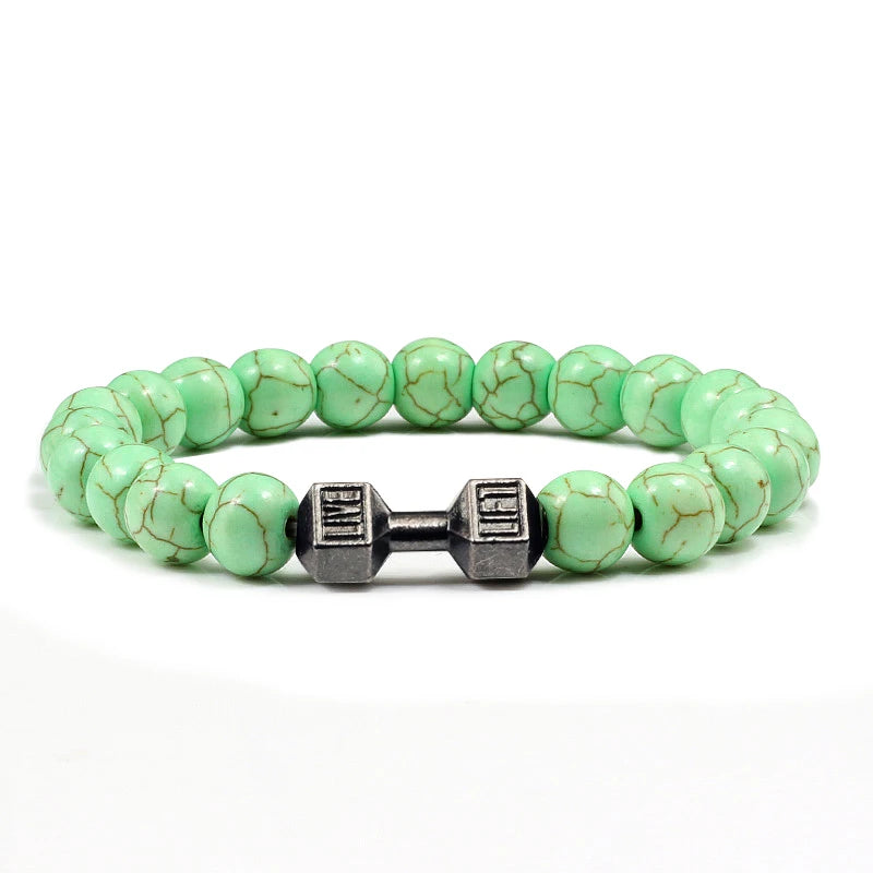 Natural Stone Dumbbell Bead Bracelet for Energy and Style - Smarsty