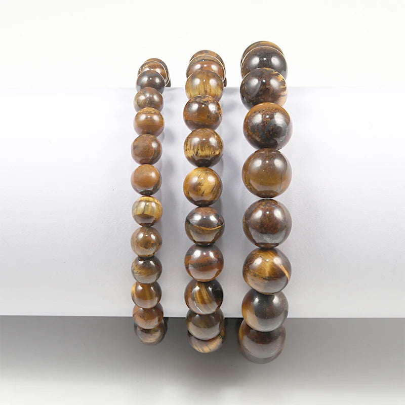 Natural Stone Bead Bracelet with Volcanic Lava - Smarsty