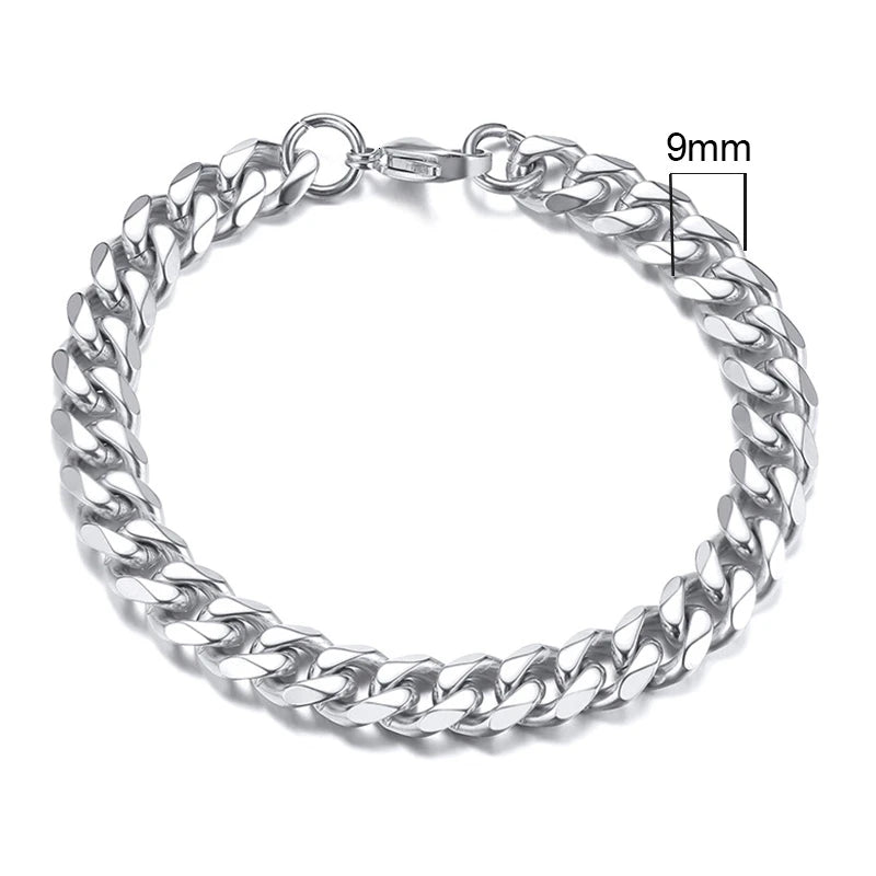 Vnox Men's Stainless Steel Cuban Link Chain Bracelet - Smarsty