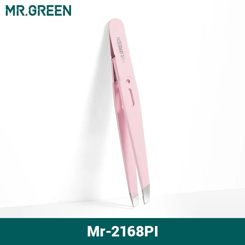 MR Green Stainless Steel Eyebrow Tweezers for Precision Hair Removal - Smarsty