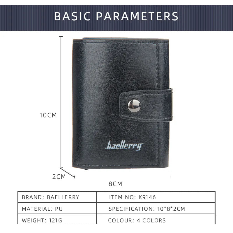 New RFID Men Card Wallets Hasp Small Card Wallets Slim Mini Men's Wallet High Qaulity Card Clip Photo Holder Short Male Purses