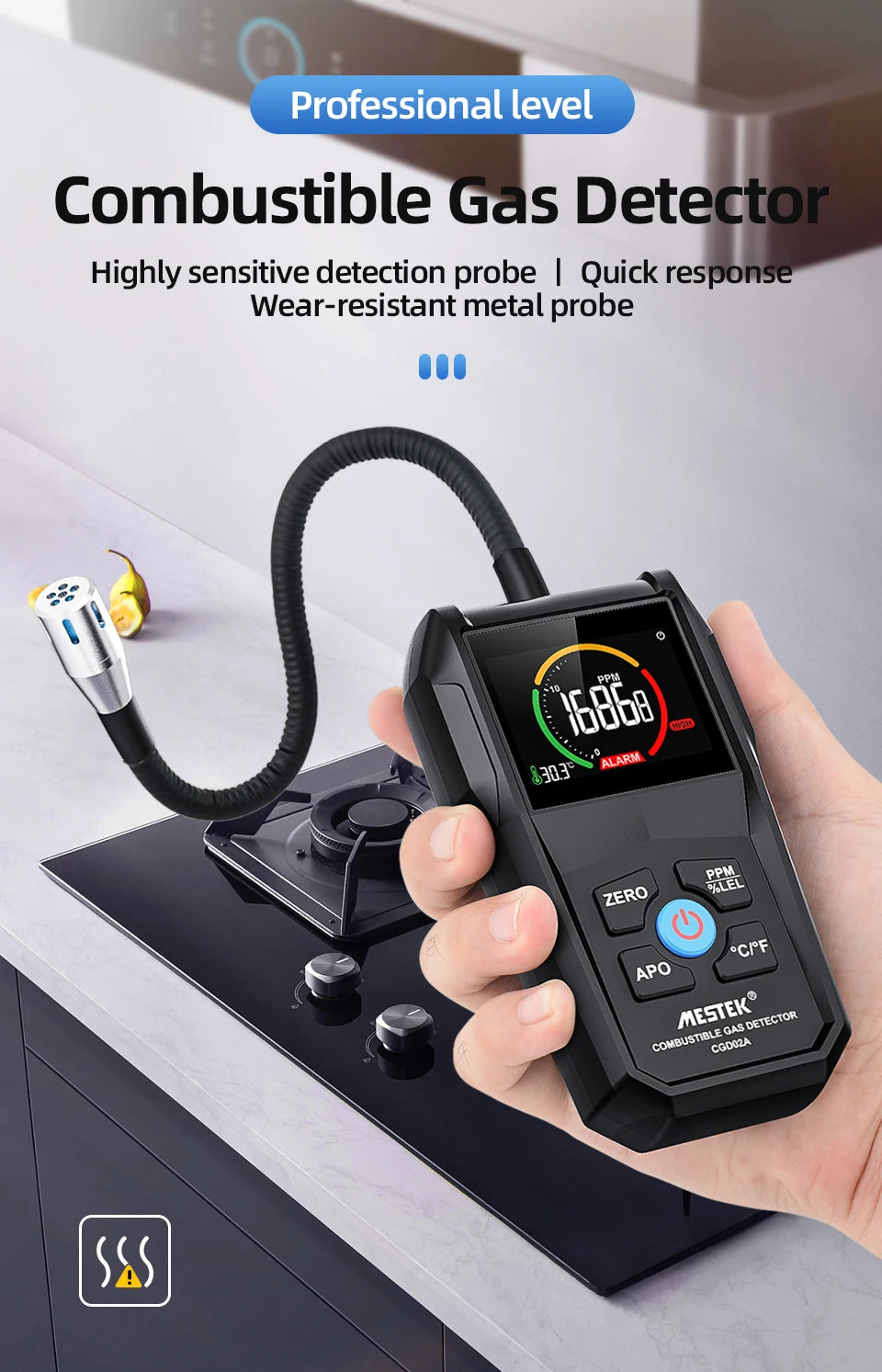 Gas Leak Detector with Sound and Light Alarm - Smarsty