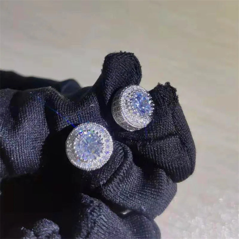 Austrian Crystal Stud Earrings White Gold Sparkle Bridal - Smarsty