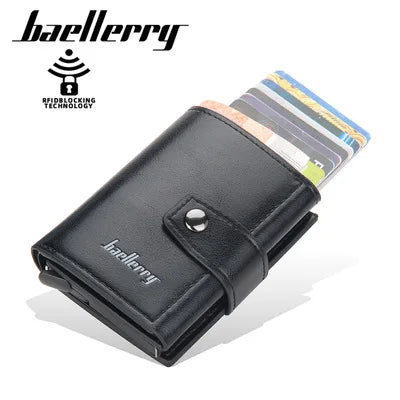 New RFID Men Card Wallets Hasp Small Card Wallets Slim Mini Men's Wallet High Qaulity Card Clip Photo Holder Short Male Purses