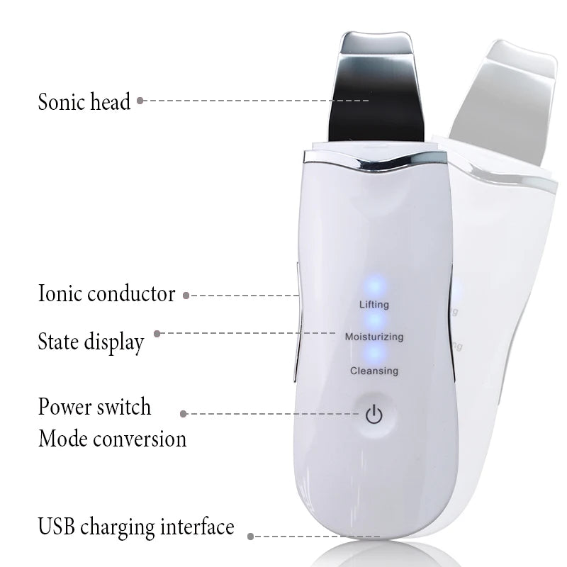 Ultrasonic Skin Scrubber for Deep Cleansing and Rejuvenation - Smarsty