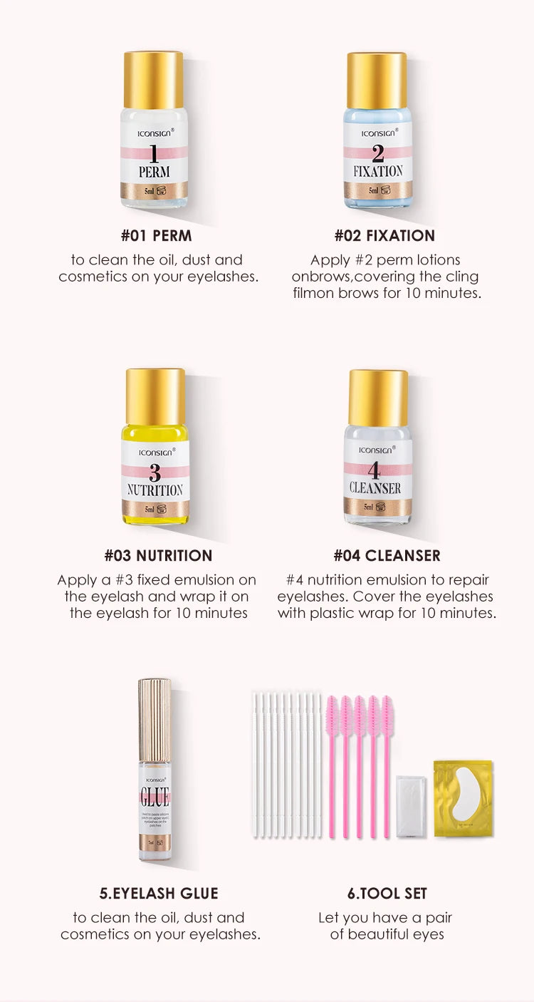 ICONSIGN Lash Lift and Tint Kit Professional Eyelash Lifting Tint Brow Lamination Dye Eye Makeup Tools