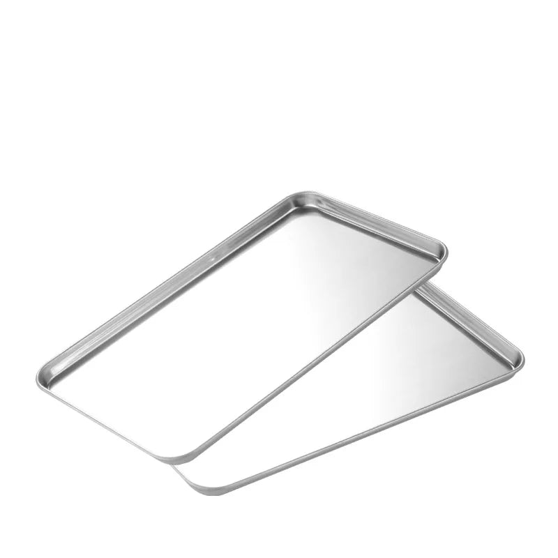 Rectangle Steamed Sausage Noodles Storage Trays Stainless Steel Fruit Dish Restaurant Hotel Kitchen Pastry Food Baking Plates by Smarsty