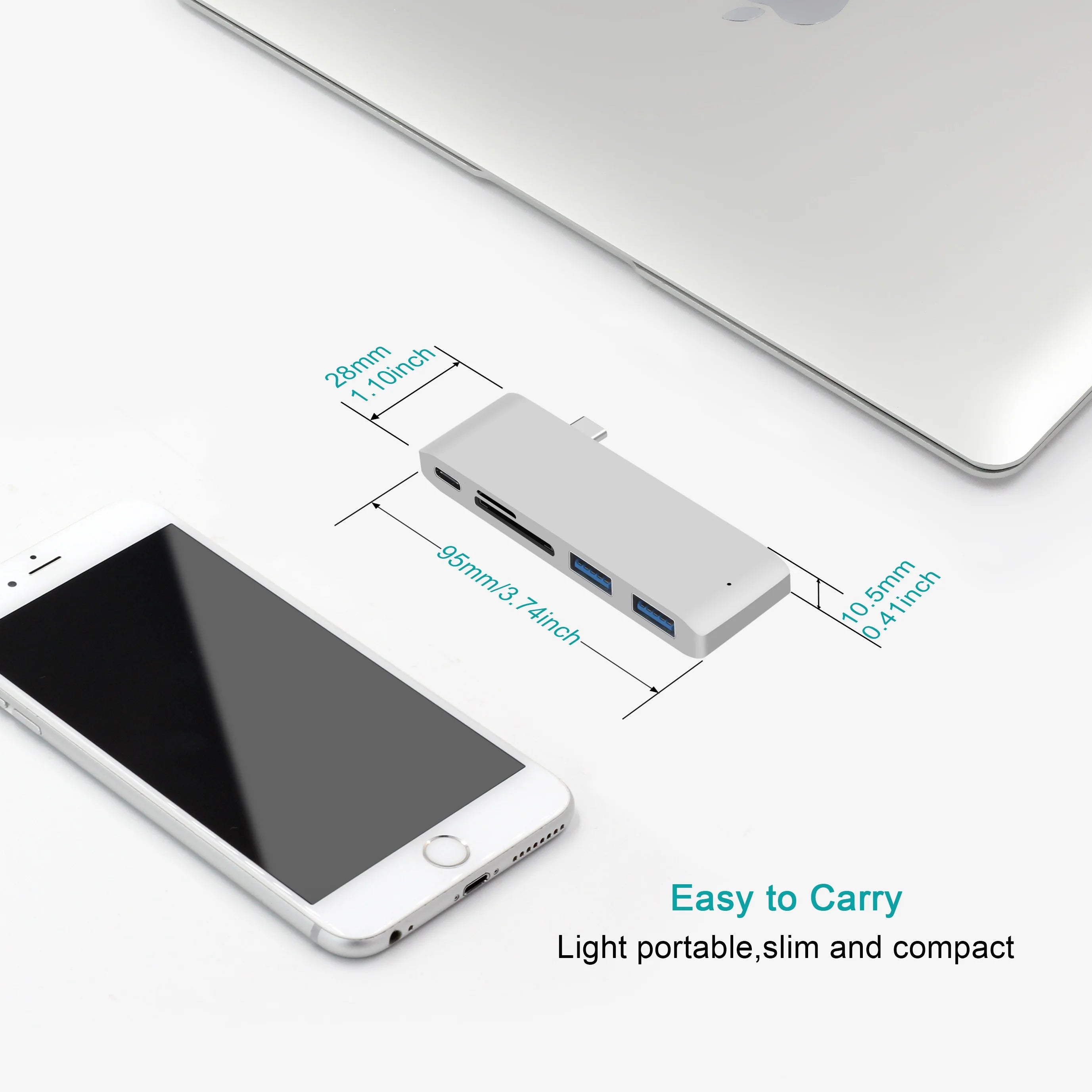 Usb C Hub Hdmi 4K Multiport Adapter Alongside Sd Reader