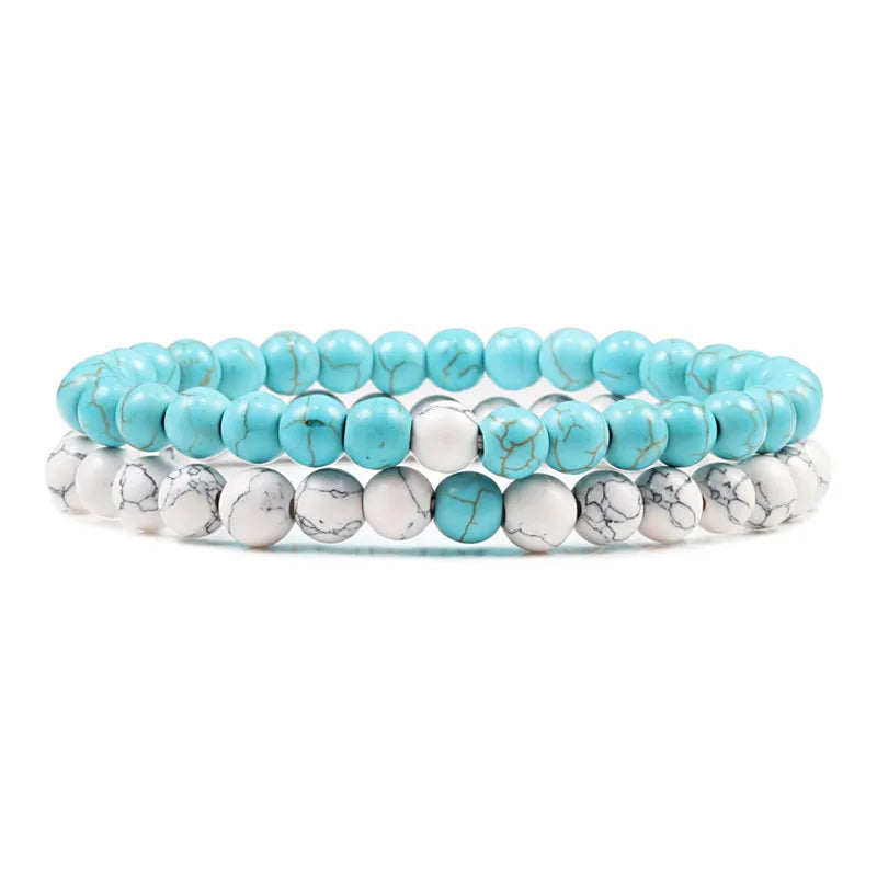 Couples Distance Lava Stone Yoga Bracelets Set - Smarsty