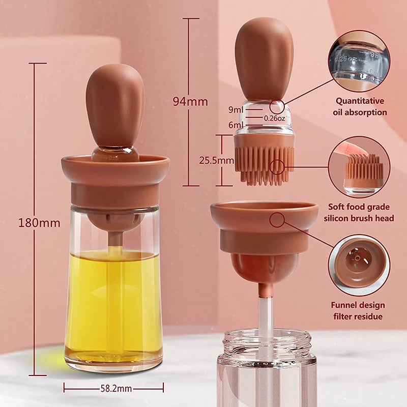 Portable Silicone Oil Bottle With Brush For Easy Cooking - Smarsty