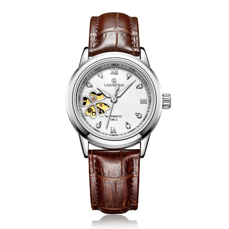 Women’s Waterproof Automatic Mechanical Watch with Diamond Design - Smarsty