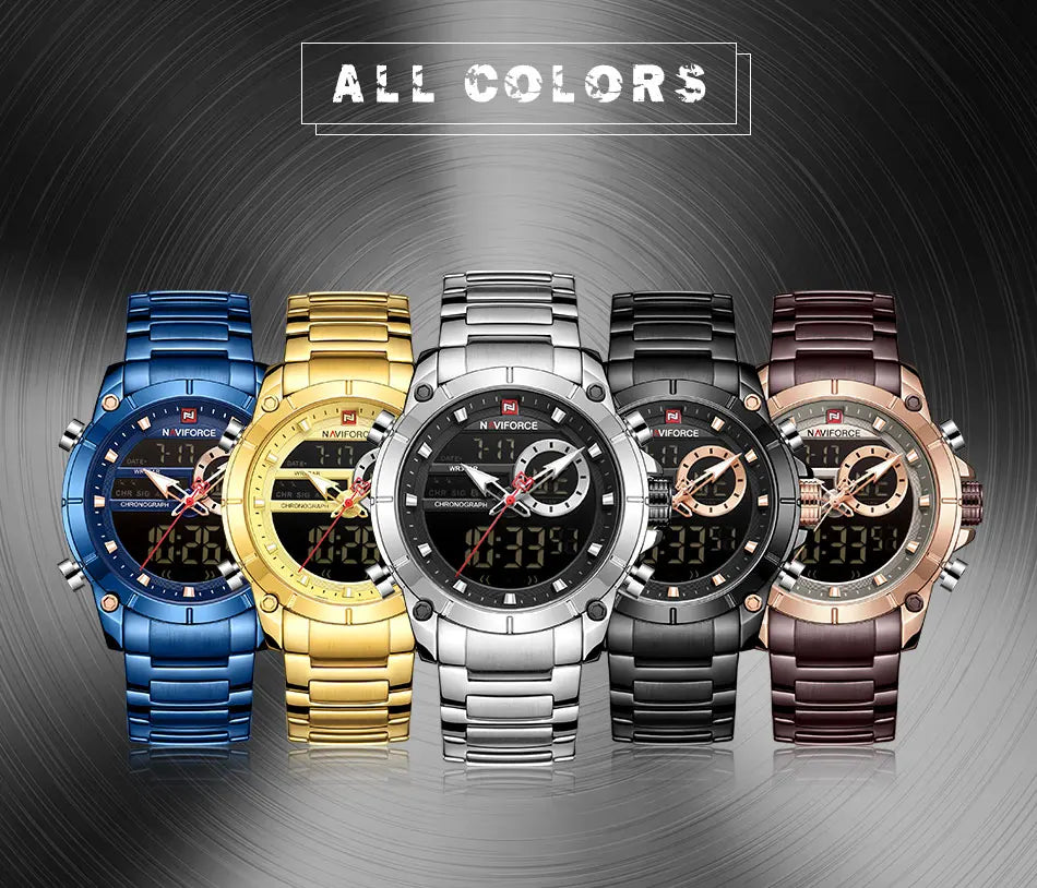 NAVIFORCE Luxury Waterproof Quartz Sport Watch for Men - Smarsty