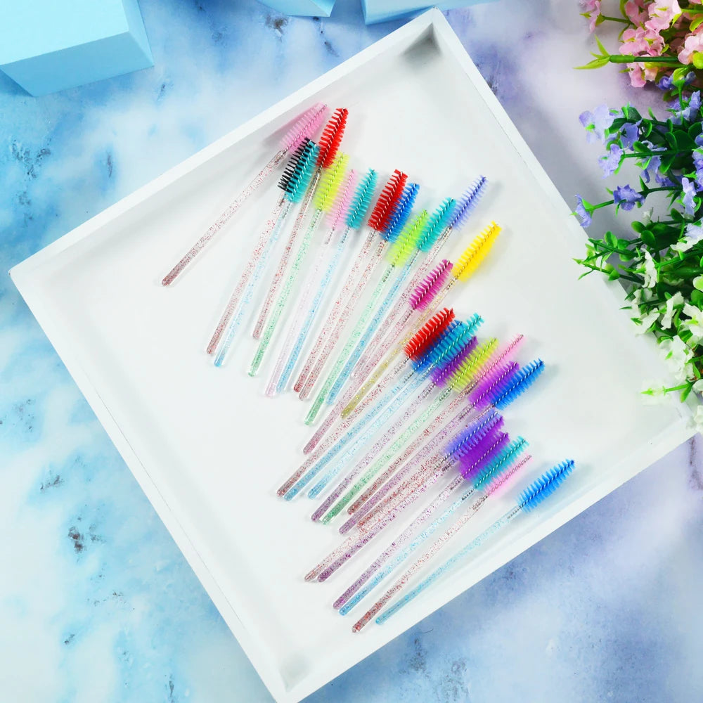 QSTY 50pcs Disposable Eyelash Brush Applicators in 6 Colors - Smarsty