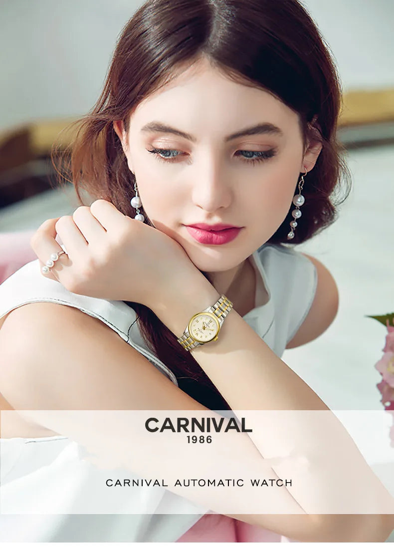 Carnival Luxury Women's Mechanical Watch with Sapphire Crystal - Smarsty