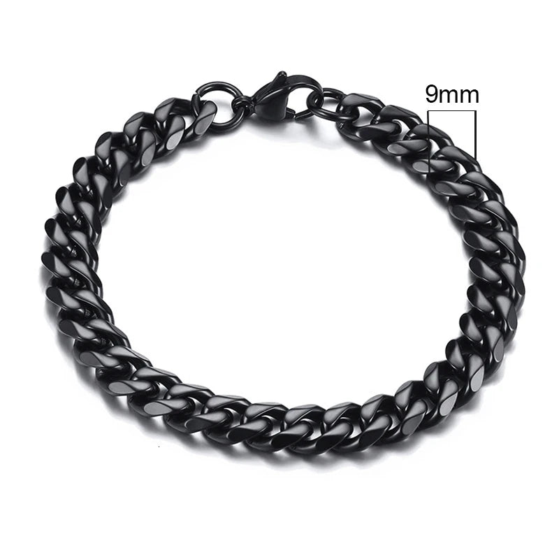 Vnox Men's Stainless Steel Cuban Link Chain Bracelet - Smarsty