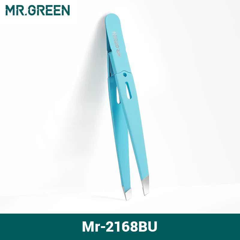 MR Green Stainless Steel Eyebrow Tweezers for Precision Hair Removal - Smarsty