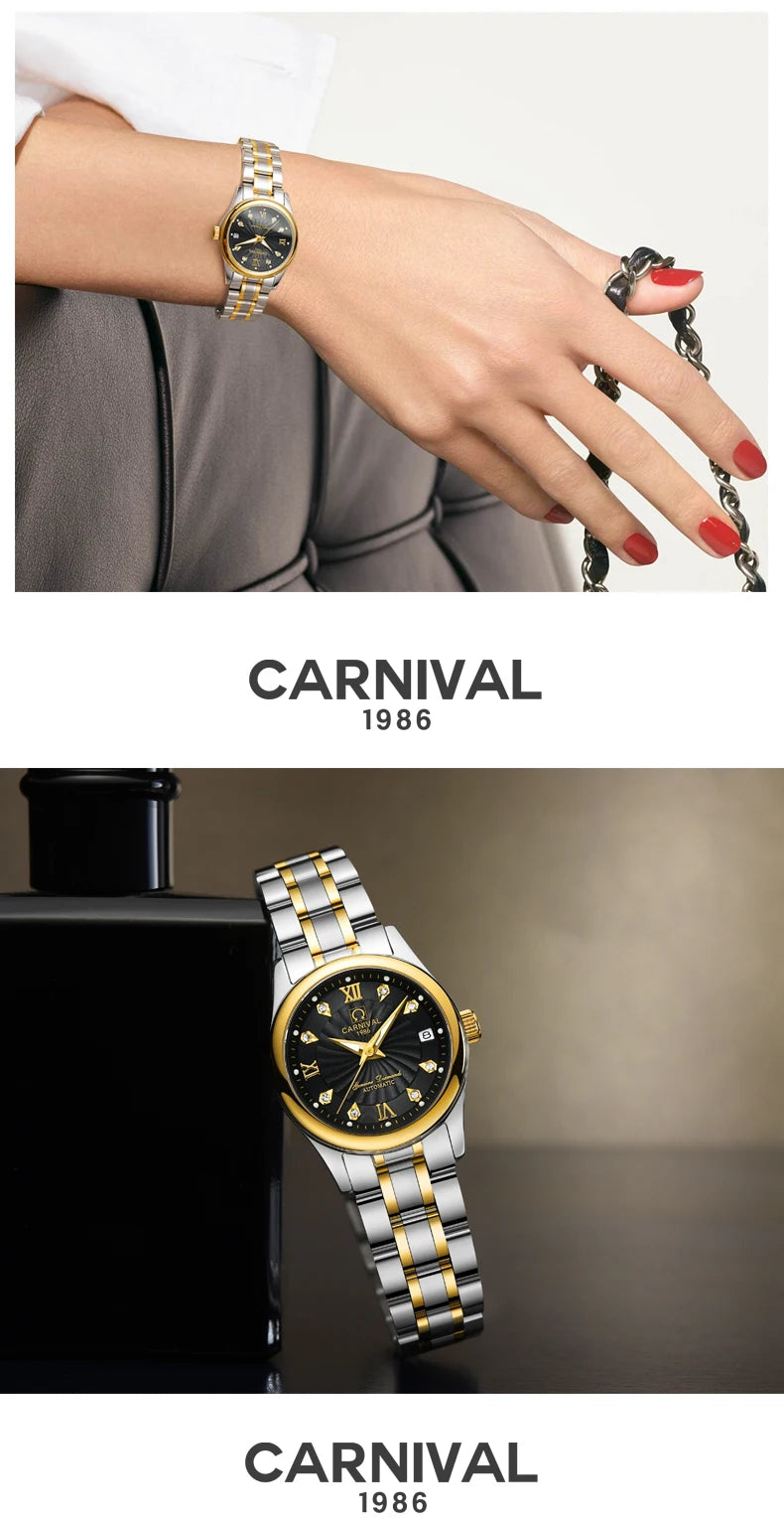 Carnival Luxury Women's Mechanical Watch with Sapphire Crystal - Smarsty