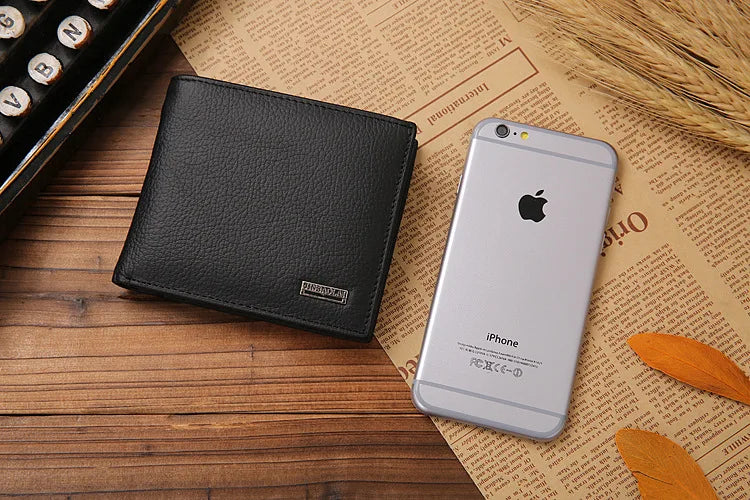 Classic Short Genuine Leather Men Wallets Fashion Coin Pocket Card Holder Men Purse Simple Quality Male Wallets - Smarsty