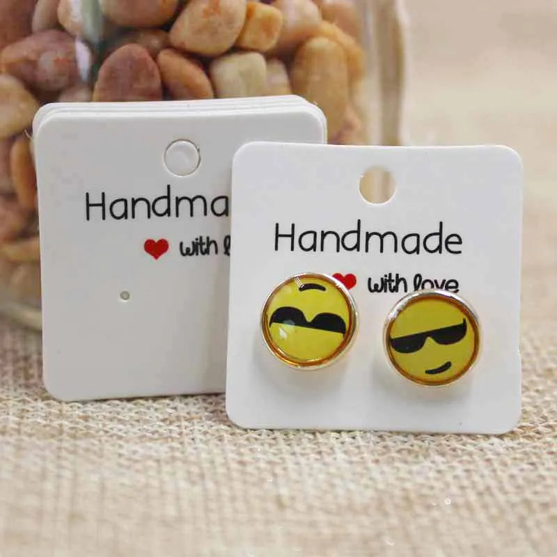 Handmade Paper Earring Cards Pack of 50 Ideal for DIY Jewelry - Smarsty