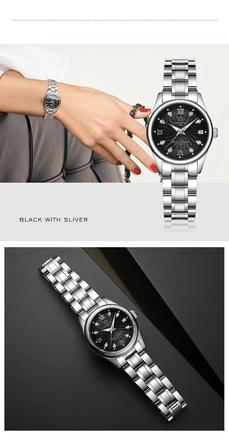 Carnival Luxury Women's Mechanical Watch with Sapphire Crystal - Smarsty