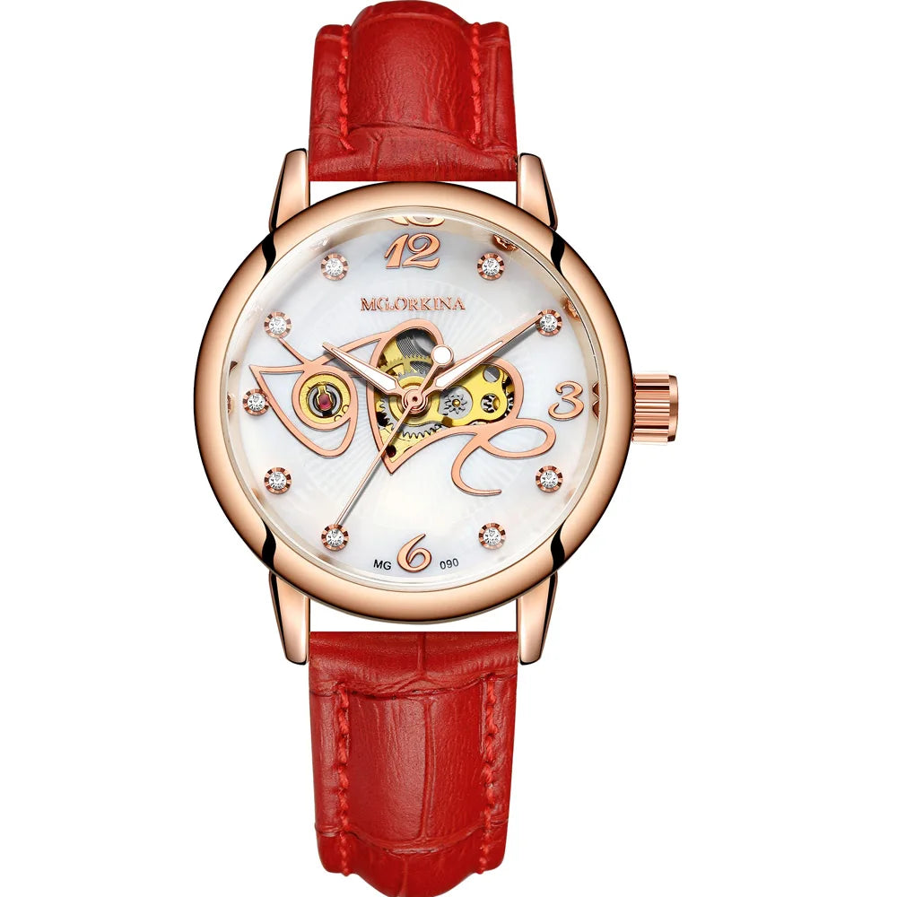 Luxury Skeleton Women's Mechanical Watch with Automatic Movement - Smarsty