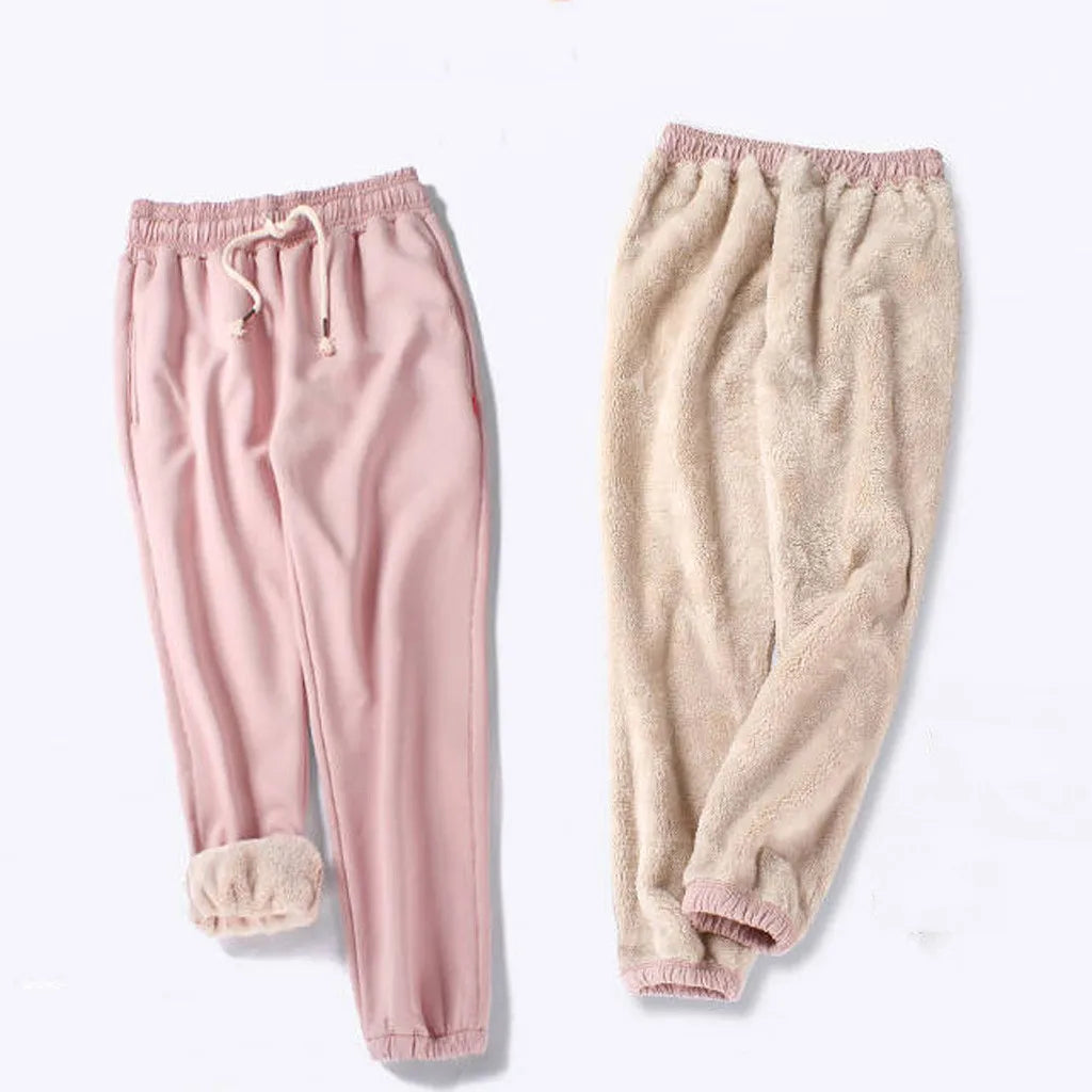 Women Winter Warm Leggings Thick Trousers Warm Fleece Plus Size Long Thicken Pants Fashion Casual Soild Color Leggings - Smarsty