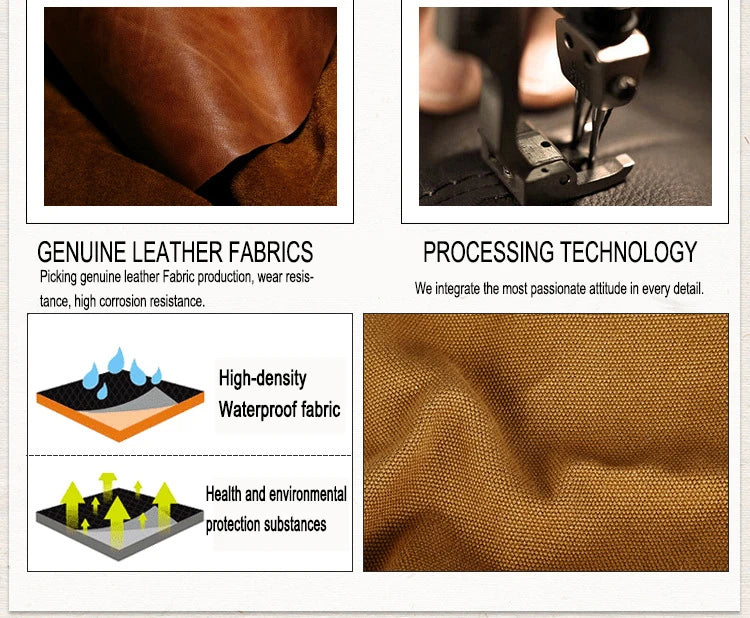 Vintage Leather Canvas Messenger Bag Unisex Crossbody - Smarsty