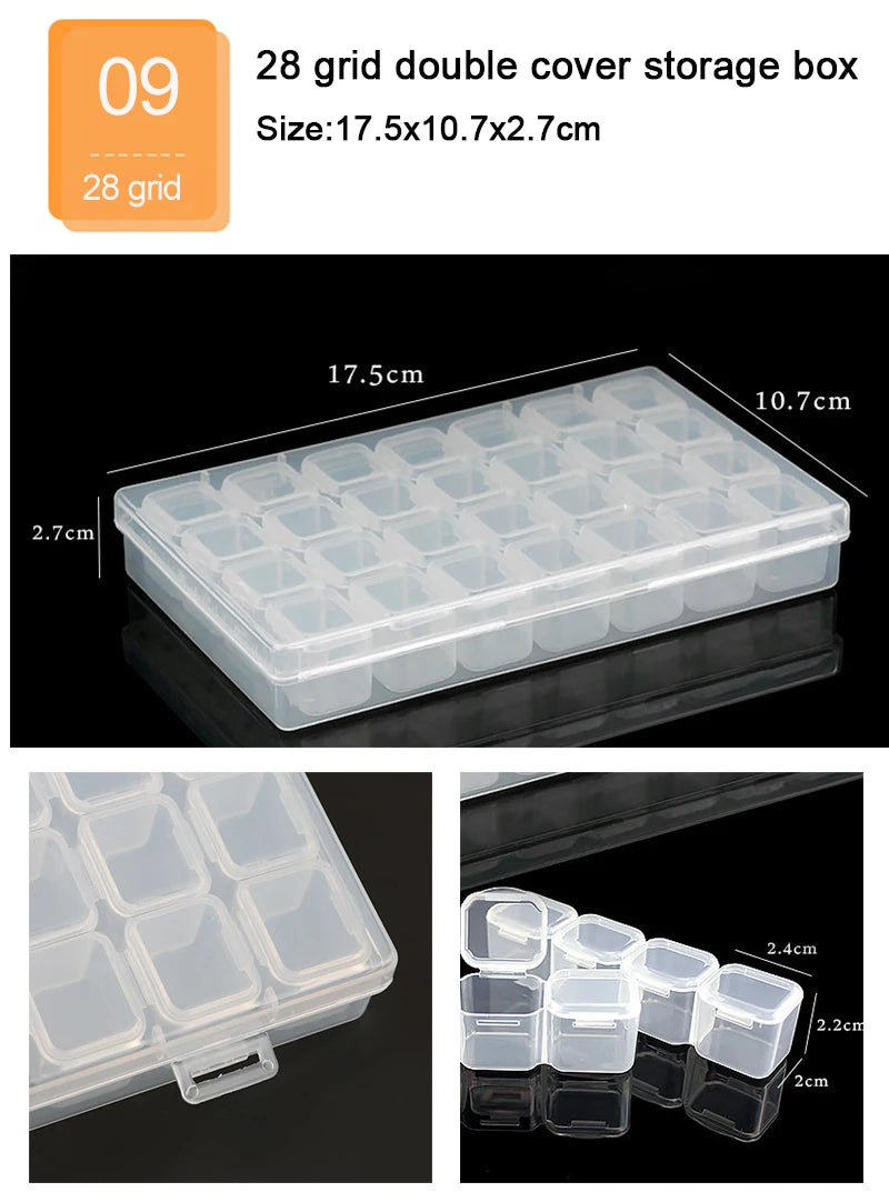 Adjustable Plastic Jewelry Storage Box with 10 Compartment Slots - Smarsty