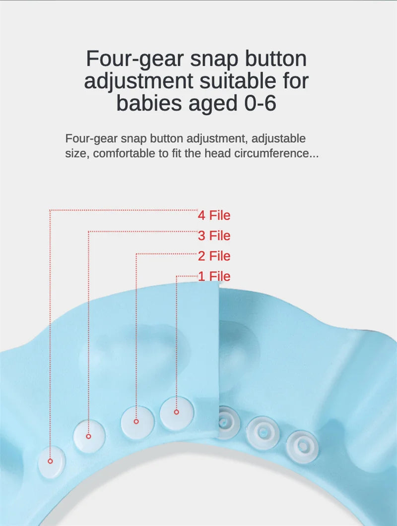 Baby Shower Soft Cap Adjustable Hair Wash Hat for Kids Ear Protection Safe Children Shampoo Bathing Shower Protect Head Cover - Smarsty