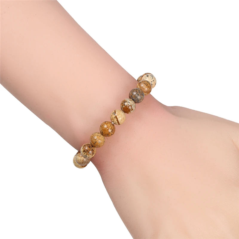 Natural Stone Bead Bracelet with Volcanic Lava - Smarsty