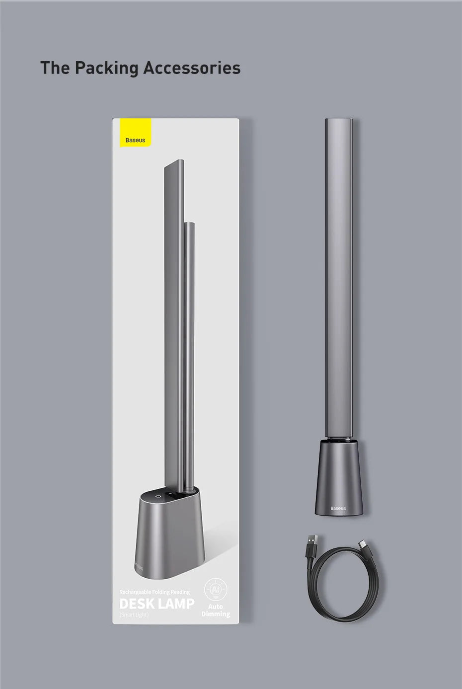 Baseus Dimmable LED Desk Lamp for Eye Protection - Smarsty
