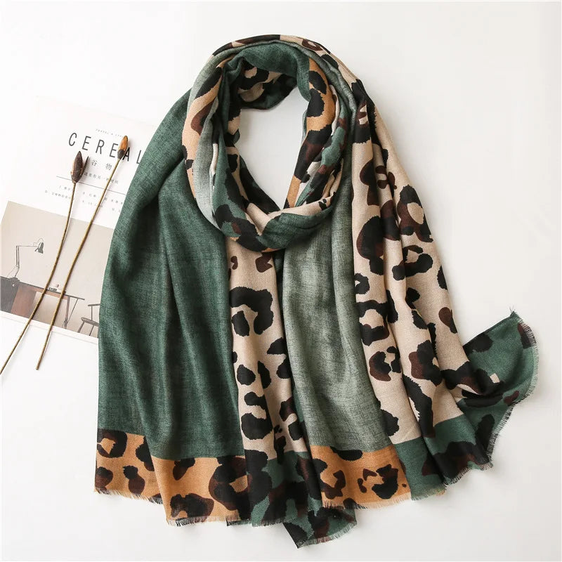 Luxury Leopard Print Scarf for Women Lightweight Shawl - Smarsty