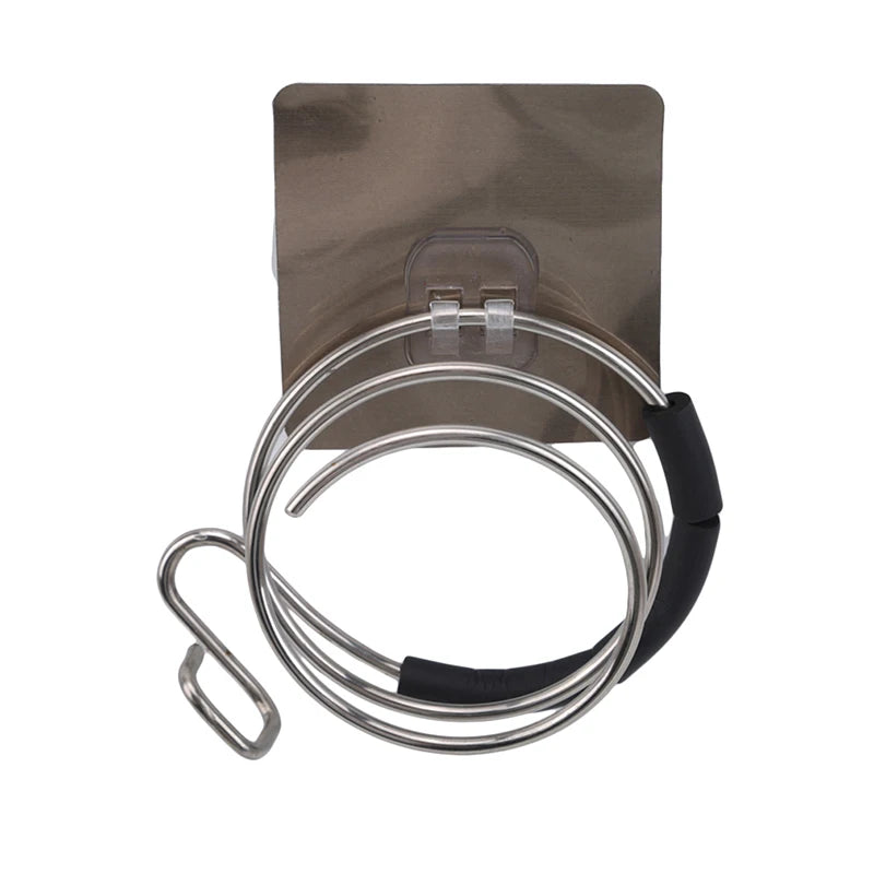 Wall Mounted Hair Dryer Holder Stainless Steel Organizer - Smarsty
