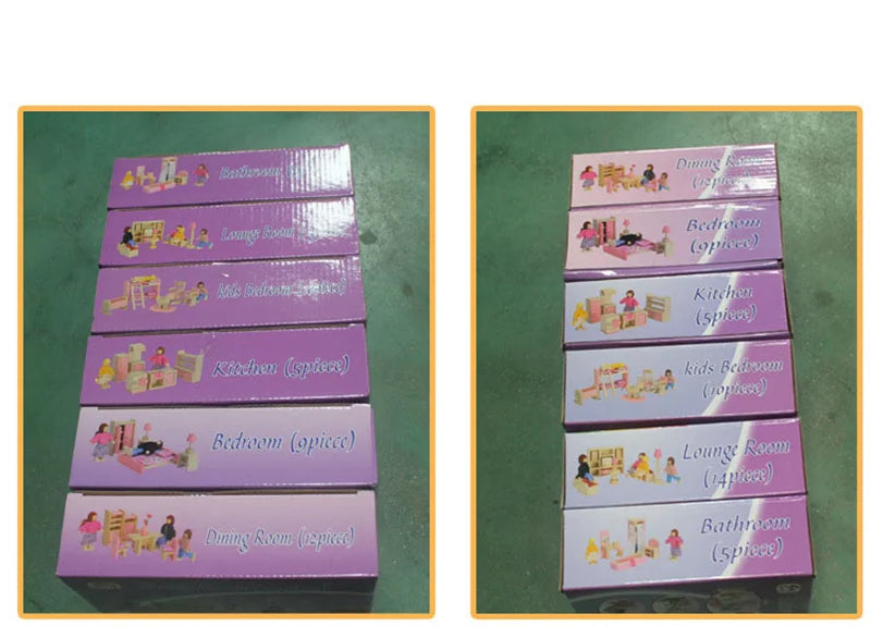 Wooden Dollhouse Furniture Miniature Toy For Dolls Kids Children House Play Toy Mini Furniture Sets Doll Toys Boys Girls Gifts by Smarsty