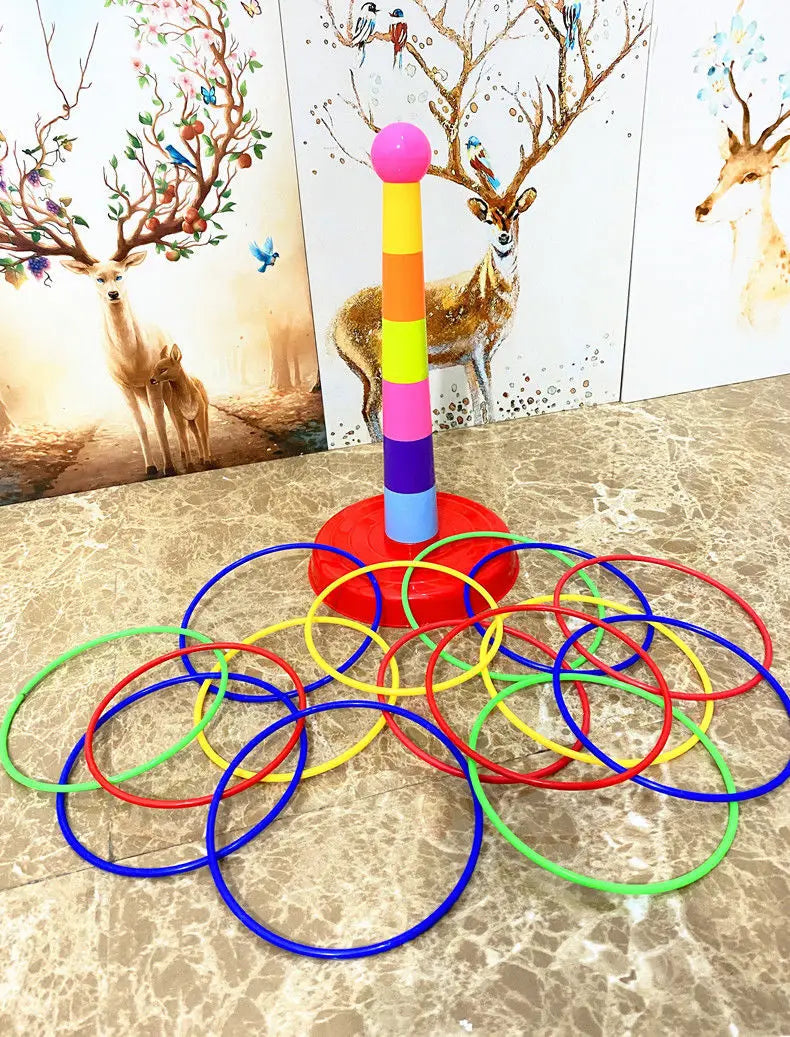Children Throw Circle Game Ferrule Stacked Toys Fun Indoor Outdoor Parent-Child Interactive Circle Layers Early Education Gift - Smarsty