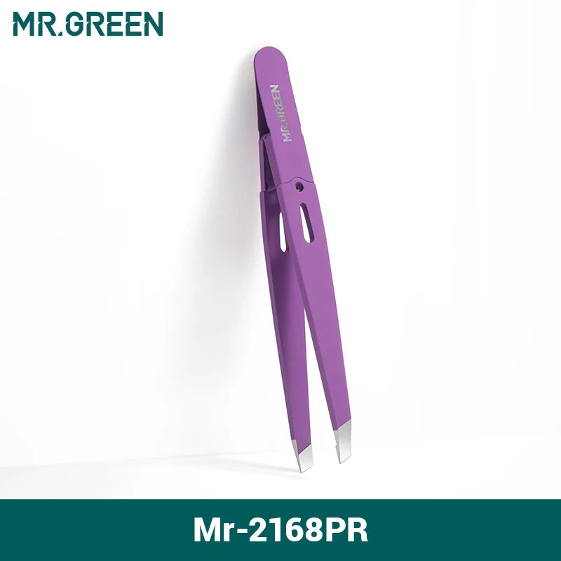 MR Green Stainless Steel Eyebrow Tweezers for Precision Hair Removal - Smarsty