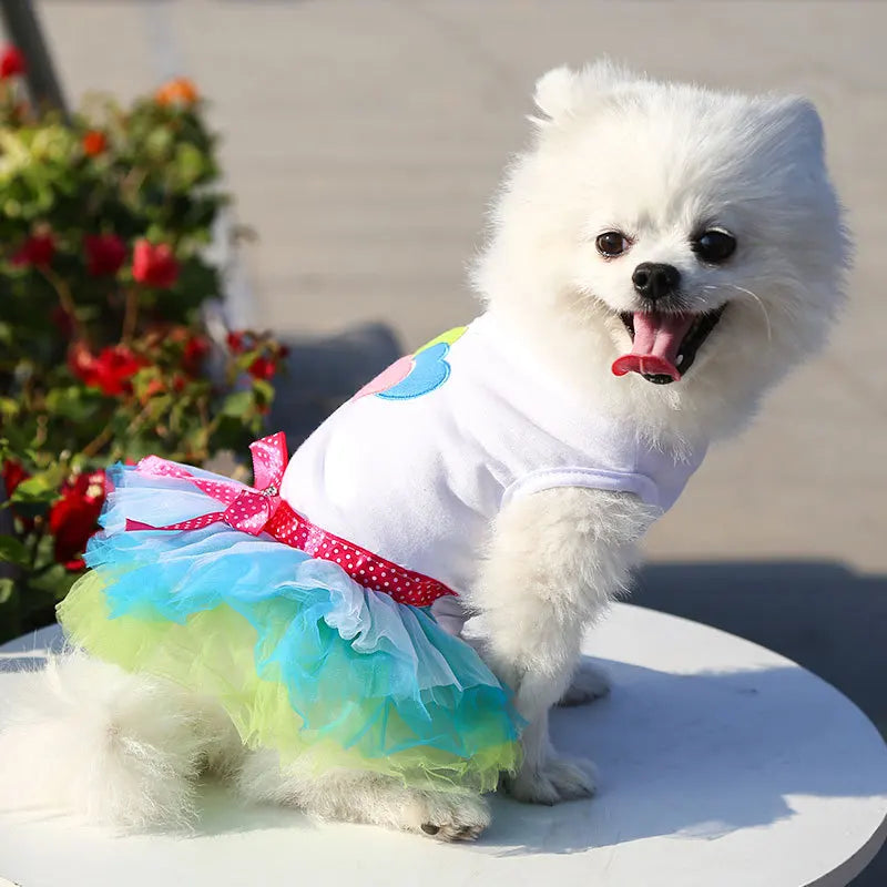 Spring Dog Lace Dress Pet Dog Clothes For Small Dog Party Birthday Wedding Dress Puppy Costume Pet Clothes - Smarsty