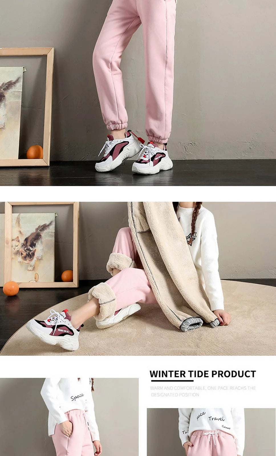 Women Winter Warm Leggings Thick Trousers Warm Fleece Plus Size Long Thicken Pants Fashion Casual Soild Color Leggings - Smarsty