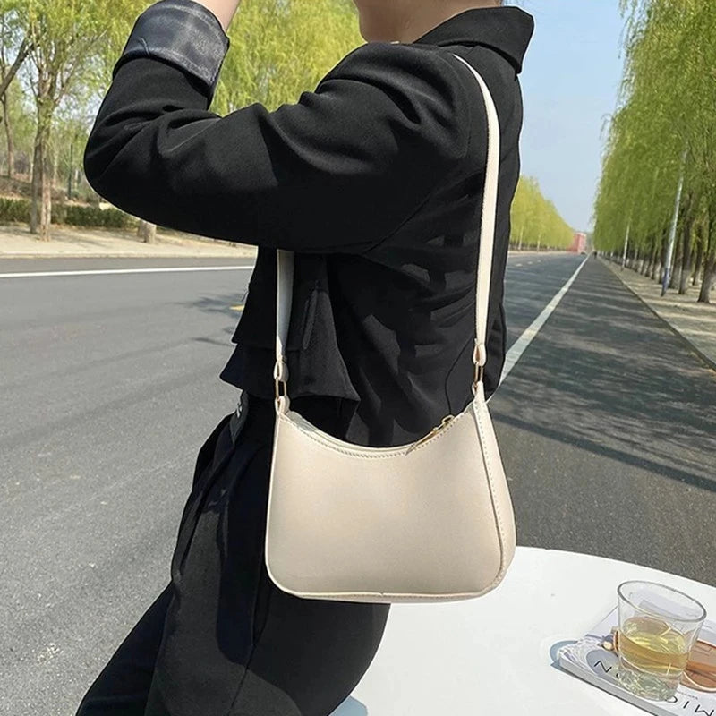 Retro PU Leather Shoulder Bag For Women Hobo Style Classic - Smarsty