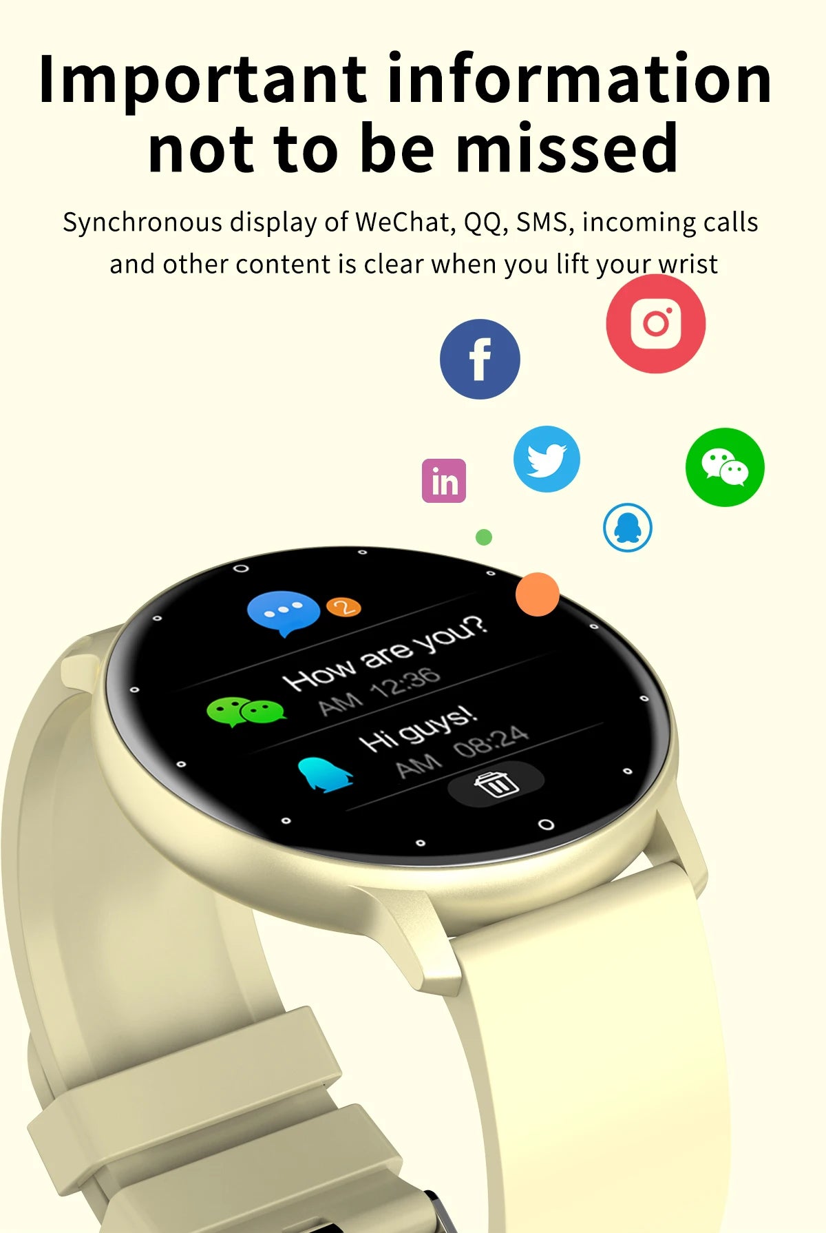 Smart Fitness Watch with Heart Rate Monitor and Waterproof Design - Smarsty