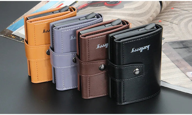 New RFID Men Card Wallets Hasp Small Card Wallets Slim Mini Men's Wallet High Qaulity Card Clip Photo Holder Short Male Purses