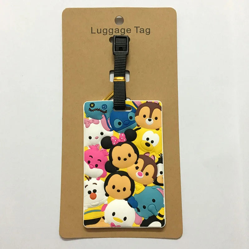 Cute Mickey and Minne Luggage Travel Accessories Tag Silica Gel Suitcase ID Addres Holder Baggage Boarding Tag Portable Label - Smarsty