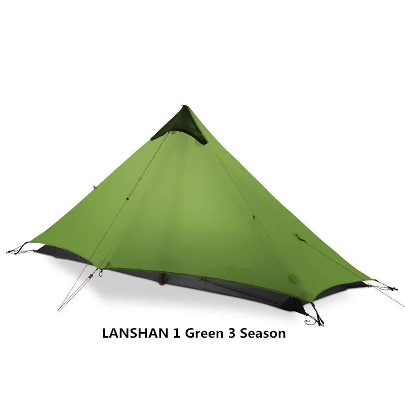 FLAME'S CREED Lanshan 1 Person Oudoor Ultralight Camping Tent Single Man 3 Season Professional 15D Silnylon Rodless Tent by Smarsty