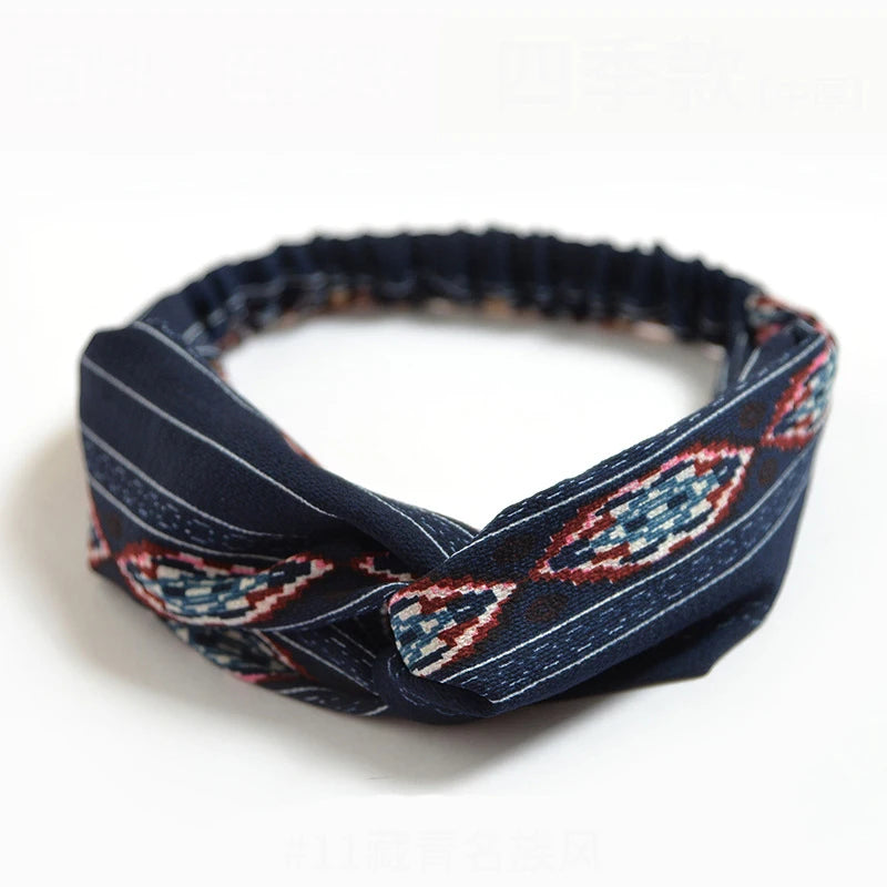 Bohemian Print Cashmere Headbands For Women Vintage Comfort - Smarsty