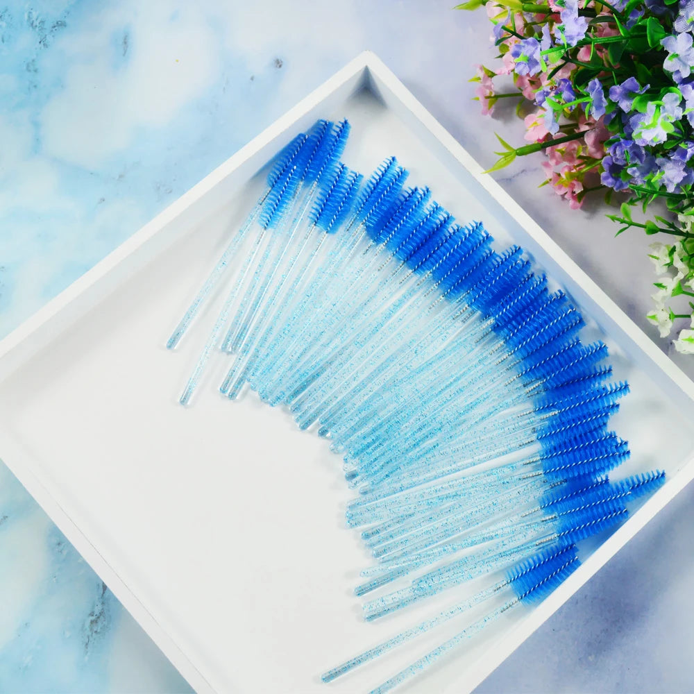 QSTY 50pcs Disposable Eyelash Brush Applicators in 6 Colors - Smarsty