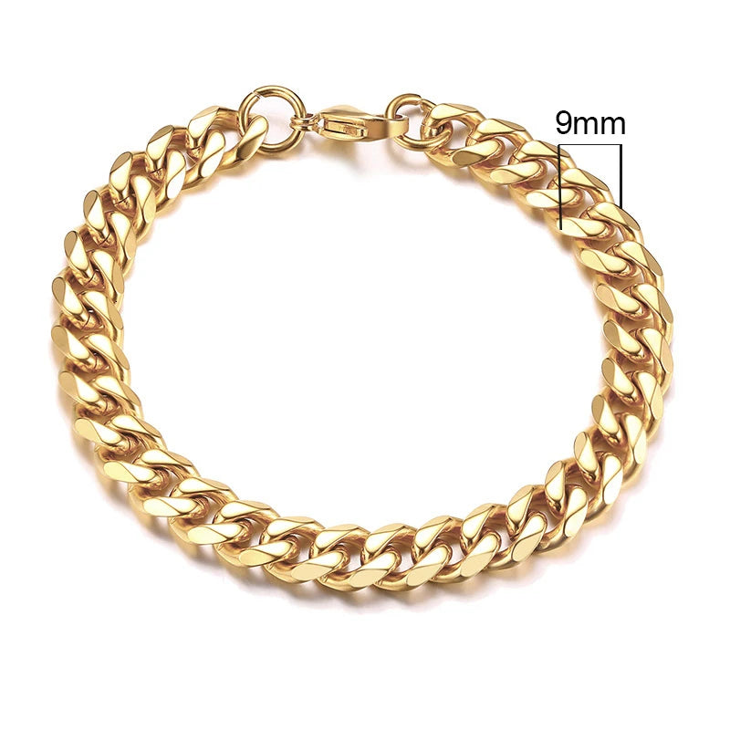 Vnox Men's Stainless Steel Cuban Link Chain Bracelet - Smarsty