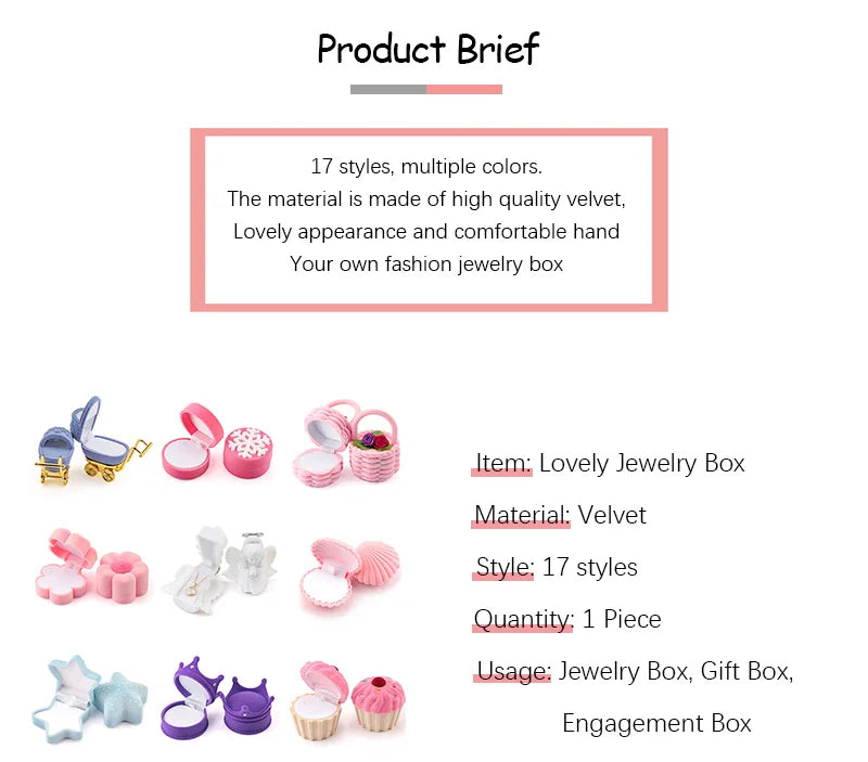 Lovely Velvet Jewelry Box for Rings and Earrings Display - Smarsty