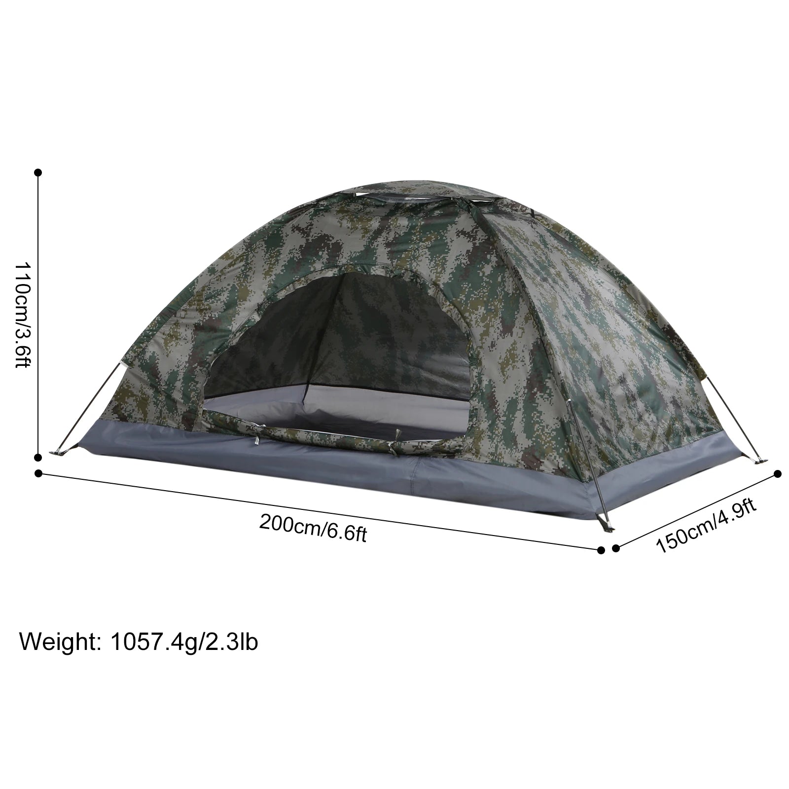 Tomshoo 1/2 Person Ultralight Camping Tent Single Layer Portable Hiking Tent Anti-UV Coating UPF 30+ for Outdoor Beach Fishing by Smarsty