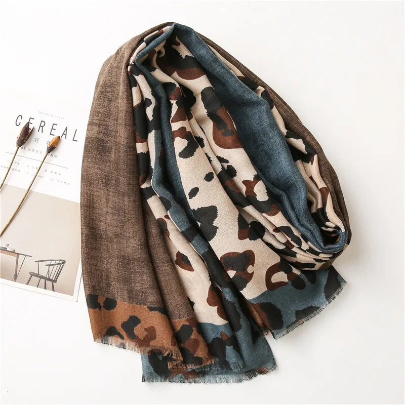 Luxury Leopard Print Scarf for Women Lightweight Shawl - Smarsty